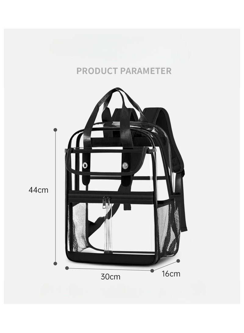 Backpacker PVC Backpack Large Capacity Transparent Student Schoolbag Short Travel PVC Computer Backpack 30*44*16CM - Image 2