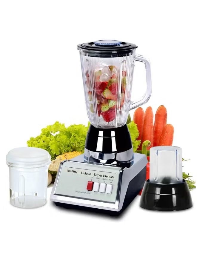 آي سونيك خلاط IB 702 ديلوكس مع وعاء زجاجي 1400 مل ومحرك توربو 600 واط – أخضر فاتح - Image 2