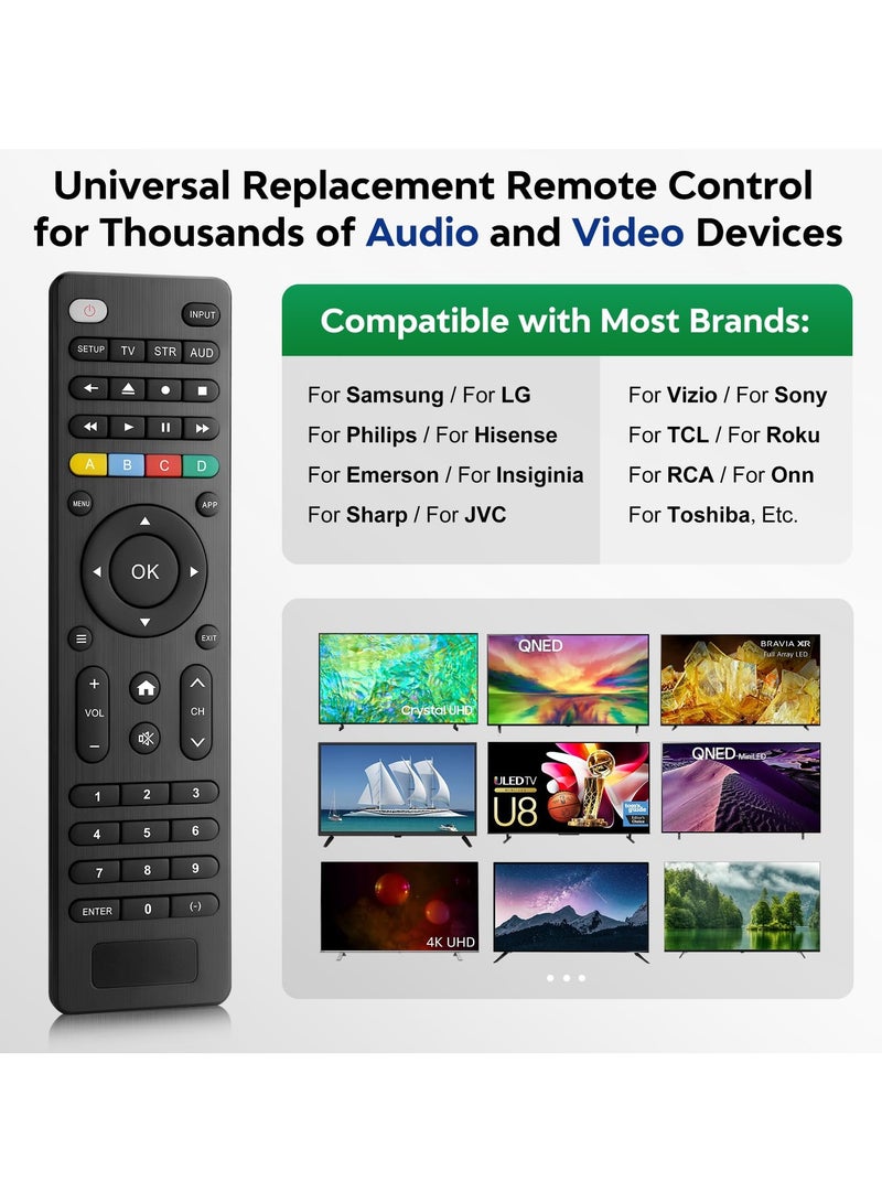 Anmi Universal TV Remote Control Compatible with Samsung/LG/Vizio/TCL/Hisense/Sony/Philips/Sharp and More Brand Smart TVs,Streaming Players,Sound Bar Audio and DVD/Bluray Players - Image 2