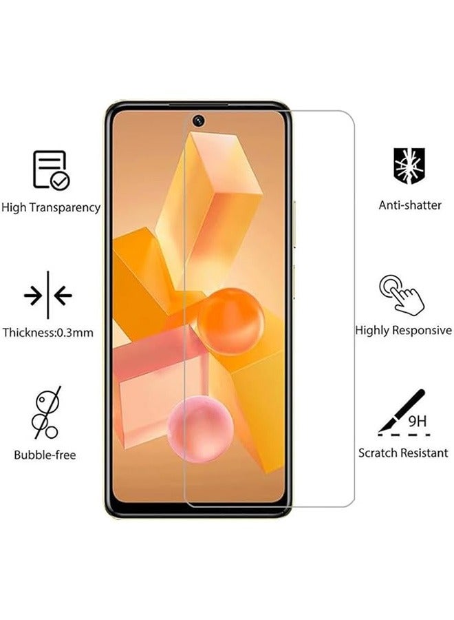 Infinix Hot 40 Pro Screen Protector, 9H Tempered Glass Screen Protector for Infinix Hot 40 Pro, 2.5D Full Coverage Bubble-Free Tempered Film, Anti-Scratch Film - Image 2