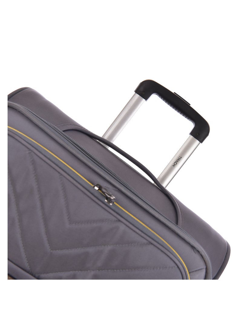 Track - Track Luggage Soft Fabric Trolley Travel Bag 4 Piece Set Size 20/24/28/32 Inch 9026/4P Grey - Image 1