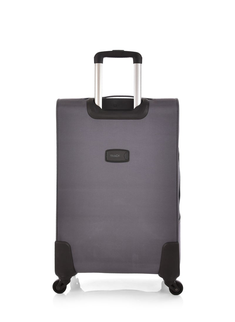 Track - Track Luggage Soft Fabric Trolley Travel Bag 4 Piece Set Size 20/24/28/32 Inch 9026/4P Grey - Image 1