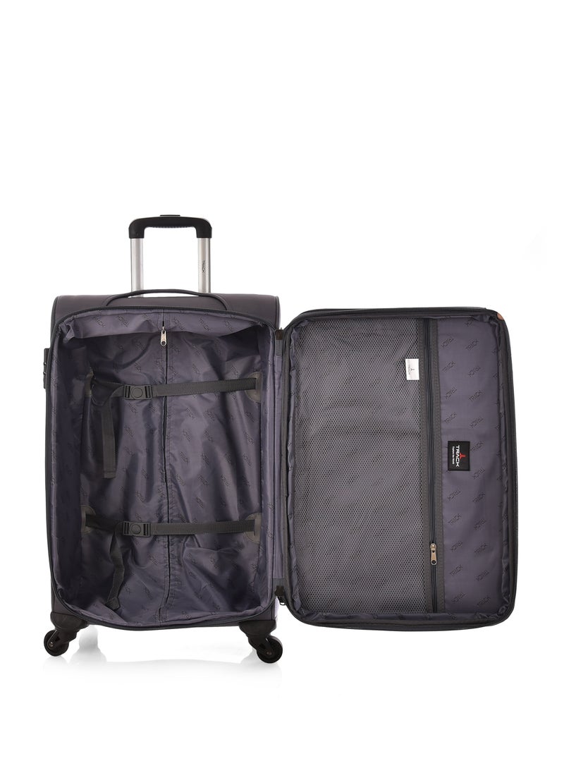 Track - Track Luggage Soft Fabric Trolley Travel Bag 4 Piece Set Size 20/24/28/32 Inch 9026/4P Grey - Image 1