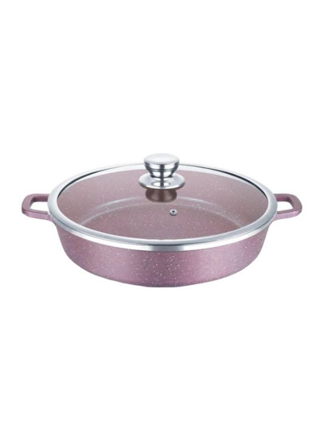 DESSINI DESSINI Granite Shallow Cooking Pot With Lid Pink 40cm