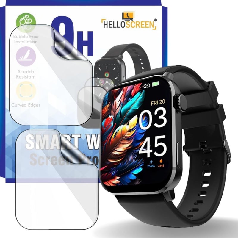 HELLOSCREEN 9H Screen Protector Flexible TPU Screenguard For BEAT XP UNBOUND+ [1.8 inch] Smartwatch (2 Pack) - Unbreakable Hydrogel TPU Film [ Not A Tempered Glass] - Image 1