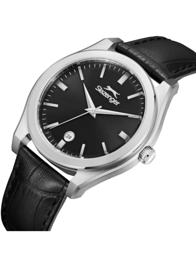 Slazenger Slazenger Men's Watch, Analog Display and Leather Strap - SL.9.2486.1.01, Black