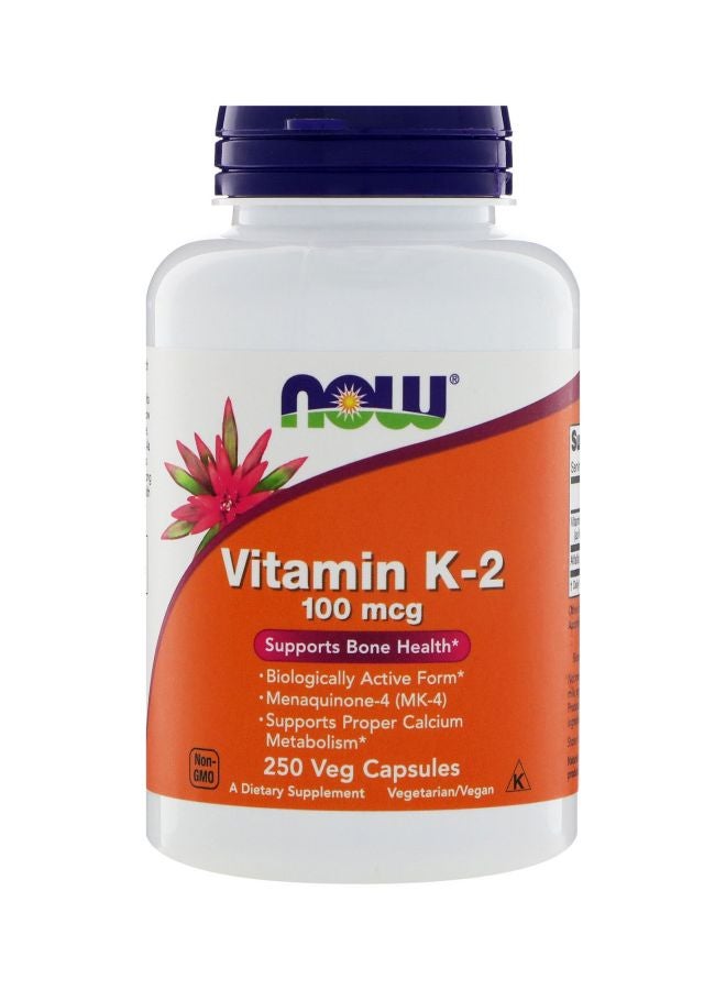 Now Foods Vitamin K-2 Dietary Supplement - 250 Capsules - Image 1