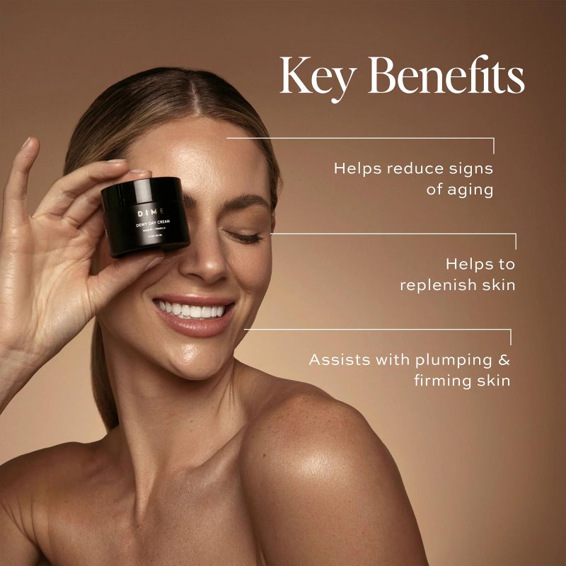 DIME Beauty Dewy Day Cream, Morning Face Moisturizer with Rosehip Oil and Tremella Snow Mushroom, 1.7 oz / 50 ml - Image 2