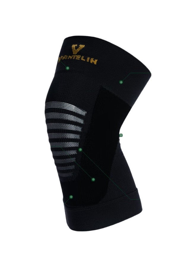 Kowa Knee Support, Imported From Japan, Unisex For Climbing, Cycling, Tennis, Sports Knee Protection, Black, 2-Pack, Size L - Image 1