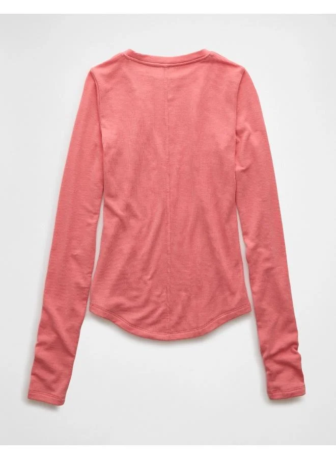 American Eagle AE Cozy Up Long-Sleeve Layering T-Shirt