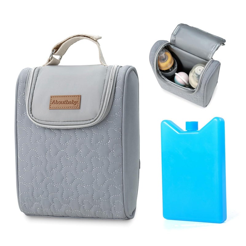 Veximind Breastmilk Cooler Bag with Ice Pack, Insulated Bottle Bag, Breast Milk on the Go Strap, for Nursing Mom Daycare, Baby Bags for Mothers, Blue, 15.5 x 7 x 21 cm, Breastmilk Cooler Bag - Image 1