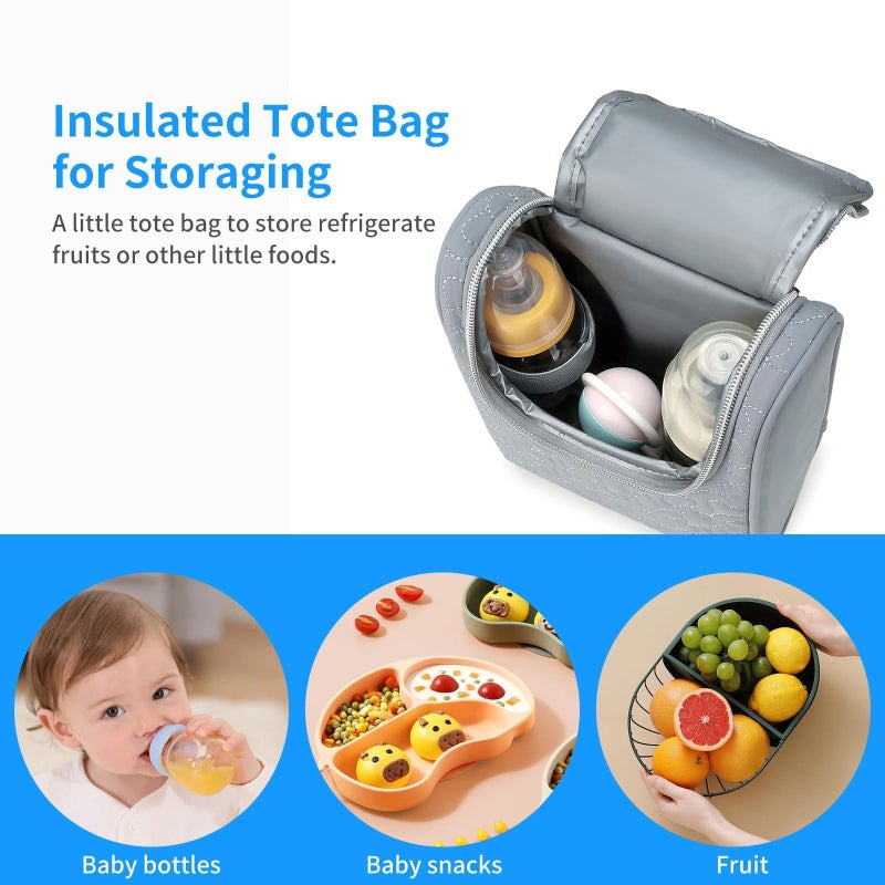 Veximind Breastmilk Cooler Bag with Ice Pack, Insulated Bottle Bag, Breast Milk on the Go Strap, for Nursing Mom Daycare, Baby Bags for Mothers, Blue, 15.5 x 7 x 21 cm, Breastmilk Cooler Bag - Image 4