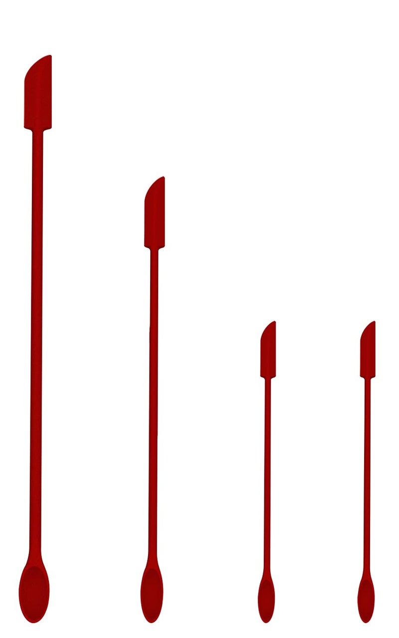 Mini Spatula Silicone Spatula Set  4pcs Small Makeup Scrapers for Cosmetics Reusable Beauty Tiny Tools Thin Jar Scraper Get the Last of the Makeup Out of the BottleRed
