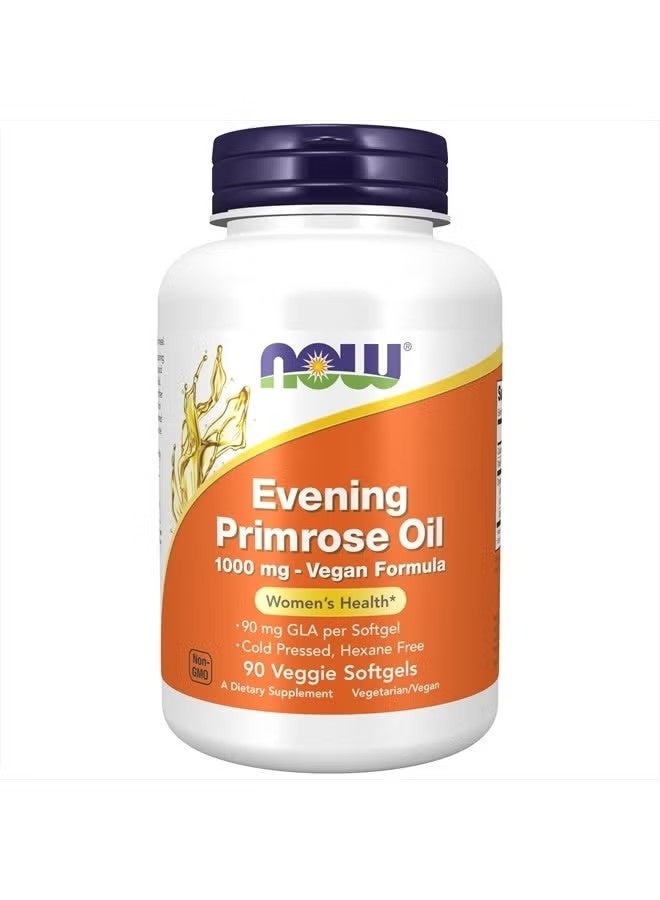 ناو NOW Supplements, زيت زهرة الربيع المسائية 1000 مجم، معصور على البارد، خالي من الهكسان، تركيبة نباتية، 90 كبسولة هلامية نباتية - Image 1