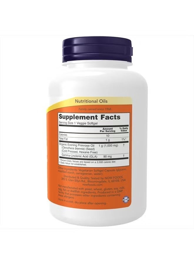 ناو NOW Supplements, زيت زهرة الربيع المسائية 1000 مجم، معصور على البارد، خالي من الهكسان، تركيبة نباتية، 90 كبسولة هلامية نباتية - Image 2