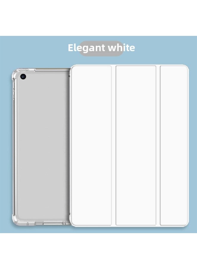 For IPad Protective Cover 2020 10.2 Flat 9.7 Soft Case Air4 Pen Slot Pro10.5 Inch Mini Solid Color-Color:Elegant White 【solid Color Back Shell/no Sticker】】-Applicable Model:19 Models/2020 Models 10.