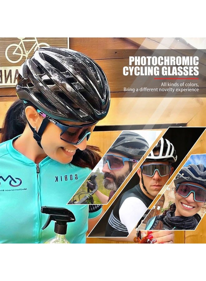 KAPVOE Photochromic Cycling Glasses MTB Clear Mountain Bike Transition Bicycle Sunglasses for Men Women - Image 2