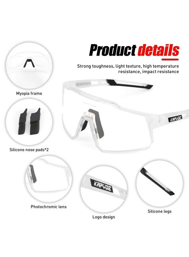 KAPVOE Photochromic Cycling Glasses MTB Clear Mountain Bike Transition Bicycle Sunglasses for Men Women - Image 4