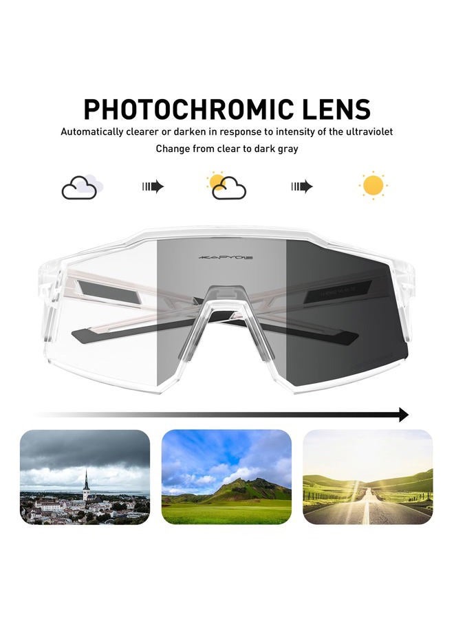 KAPVOE Photochromic Cycling Glasses MTB Clear Mountain Bike Transition Bicycle Sunglasses for Men Women - Image 3