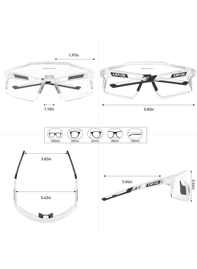 KAPVOE Photochromic Cycling Glasses MTB Clear Mountain Bike Transition Bicycle Sunglasses for Men Women - Image 5