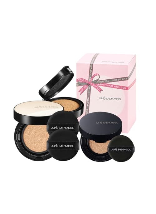 JUNG SAEM MOOL JUNGSAEMMOOL Essential Skin Nuder Cushion Gift Set (Light) | Nuder Cushion (Refill included) + Mini + Puff (1pc) | SPF 50+ PA+++ 