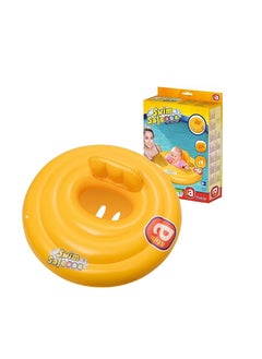 Generic Swim Safe Baby Swimming Float - Triple Yellow Swim Ring Safe Seat Step A Inflatable Pool Floats for 0-12 months Babies. Suitable for Baby Bath, Swimming Pool with Topline Card.  - Image 1