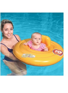 Generic Swim Safe Baby Swimming Float - Triple Yellow Swim Ring Safe Seat Step A Inflatable Pool Floats for 0-12 months Babies. Suitable for Baby Bath, Swimming Pool with Topline Card.  - Image 2