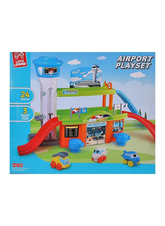 Happy Kids مجموعة ألعاب مطار المتعلمين الصغار - لعبة تمثيلية واقعية مع مركبات - Image 2