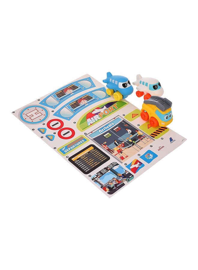 Happy Kids مجموعة ألعاب مطار المتعلمين الصغار - لعبة تمثيلية واقعية مع مركبات - Image 4