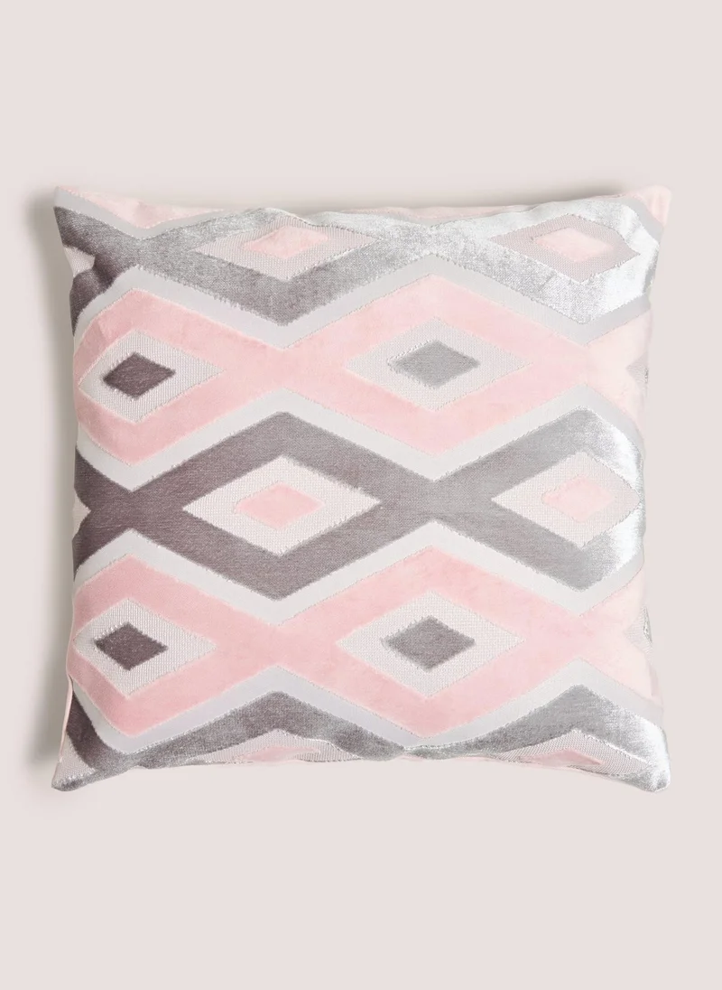 Matalan Pink Diamond Velvet Cushion