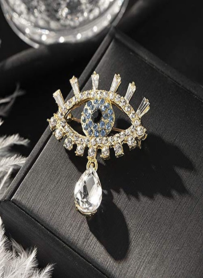 ROFARSO Lucky Charm Evil Eye with Tears Aojo Brooch Pin for Women Fully-Jewelled with Rhinestone Crystal for Wedding Party Prom Gift Accessories for Shawl Scarf Buckle Sweater Cardigan - Image 5