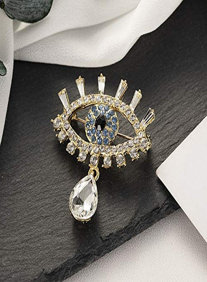 ROFARSO Lucky Charm Evil Eye with Tears Aojo Brooch Pin for Women Fully-Jewelled with Rhinestone Crystal for Wedding Party Prom Gift Accessories for Shawl Scarf Buckle Sweater Cardigan - Image 4