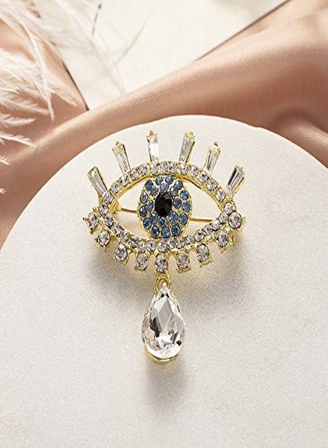 ROFARSO Lucky Charm Evil Eye with Tears Aojo Brooch Pin for Women Fully-Jewelled with Rhinestone Crystal for Wedding Party Prom Gift Accessories for Shawl Scarf Buckle Sweater Cardigan - Image 3