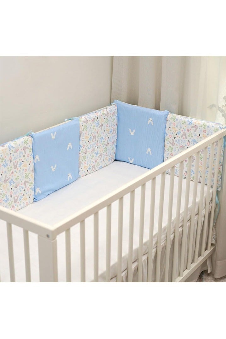 L&E 6Pcs Soft Cotton Rectangle Surround Pads for Boys Girls, Toddler Bedding Set, Soft Breathable Anti-Collision Fence Pads for Crib, Printed Crash Barrier for Kids Home Decor Gifts - Image 3