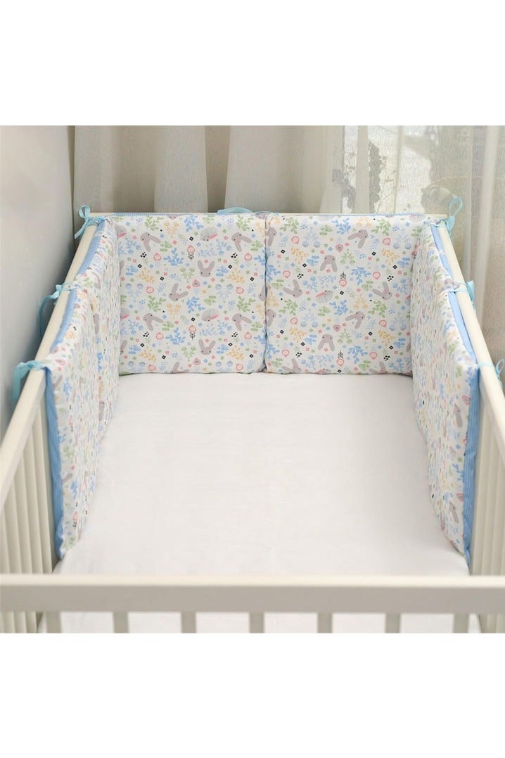L&E 6Pcs Soft Cotton Rectangle Surround Pads for Boys Girls, Toddler Bedding Set, Soft Breathable Anti-Collision Fence Pads for Crib, Printed Crash Barrier for Kids Home Decor Gifts - Image 5