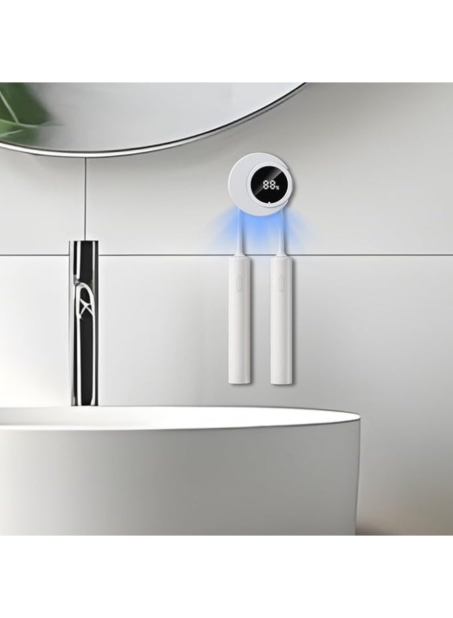 Smart UV Toothbrush Sterilizer and Dryer, Wall Mounted No Drill Toothbrush Holder with Auto Sensor, Rechargeable Bathroom Toothbrush Disinfection Box for Family Travel Use - Image 5