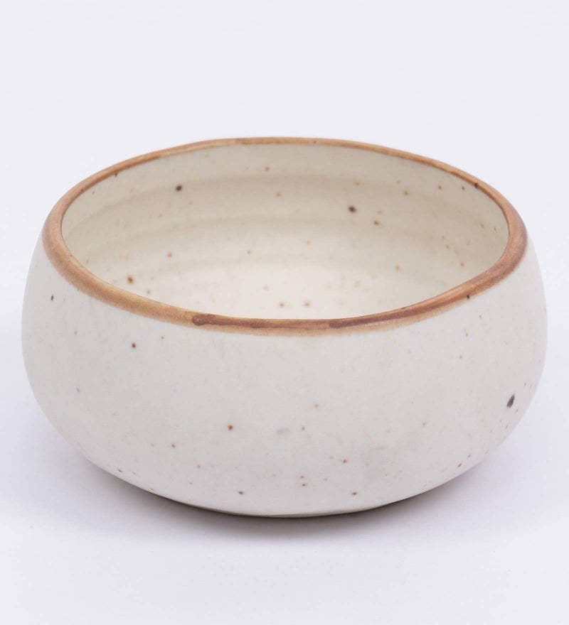 miah decor Miah Décor Ceramic Mini Dip Bowl for Serving Chutney Salsa Pickle, Sauce Handcrafted Rustic Biege Dip Bowls with a Terracotta Rim-160 ml - Image 4
