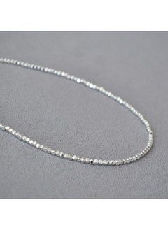 And Korean-style Niche Shiny Silver Chamfered Square Beads Broken Fashionable Simple Elegant Short Thin Necklace Collarbone Chain For Women