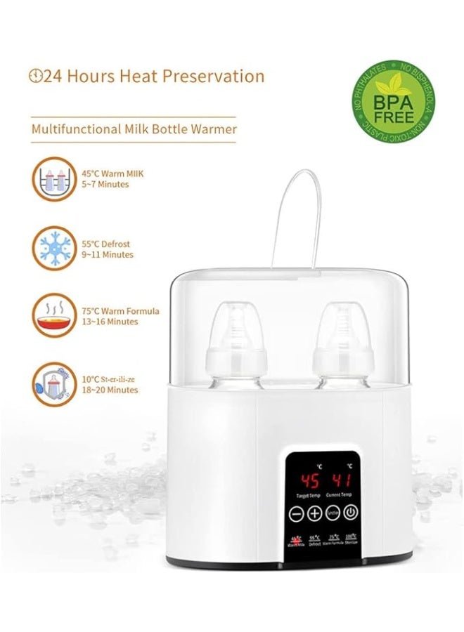 ستيم سخان حليب الاطفال، سخان حليب الثدي، , و جهاز معقم لزجاجات الاطفال، سخان الطعام، اذابة حليب الثدي، تحكم ذكي في درجة الحرارة، زجاجة مزدوجة سخان حليب الاطفال (ابيض) - Image 2