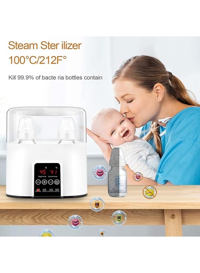 ستيم سخان حليب الاطفال، سخان حليب الثدي، , و جهاز معقم لزجاجات الاطفال، سخان الطعام، اذابة حليب الثدي، تحكم ذكي في درجة الحرارة، زجاجة مزدوجة سخان حليب الاطفال (ابيض) - Image 3