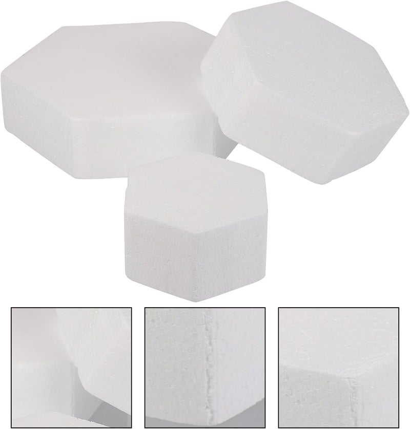 3pcs Foam Cake Dummy Disc Hexagon Foam Cake Model for Baking Crafting Modeling Wedding Display Window Floral Arrangements 4 Inch 6 Inch 8 Inch - Image 5