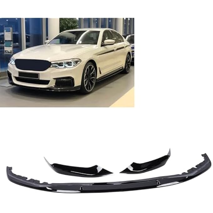 Asixxsix Front Bumper Lip Splitter Protector Replacement for 5 Series G30 G31 M Sport 540i M550i 2017-2020, Lower Valance Chin Lip Spoiler Splitter Protector Body Kit, Gloss Black - Image 3