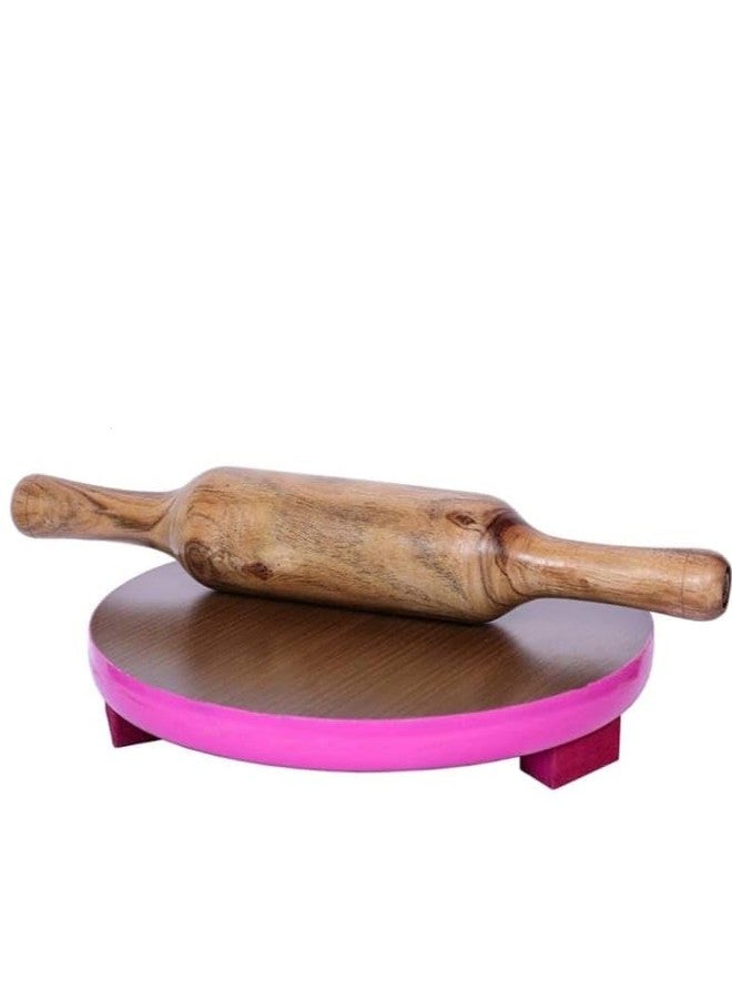 SHIFA CRAFT Roti Roller Rolling Board | Roti Maker | Phulka Maker | Rolling Pin Board or Round Board | Chapati Maker chakla for Home & Kitchen(Daily Use) (Wooden Chakla Belan Set) - Image 3