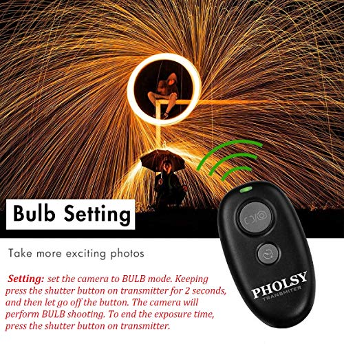 PHOLSY Camera Remote Wireless Shutter Release Control Compatible with Canon R100 R8 R6ii R7 R10 90D 250D 850D 6Dii 7Dii G1Xiii; for Olympus OM-1, EM1X, EM1 II; for Fuji GFX50SII, XT3, XT4, XT5, XT30 - Image 4
