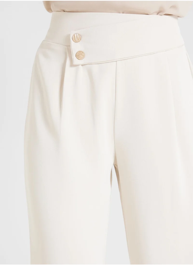 ELLA High Waist Front Pleat Detail Pants