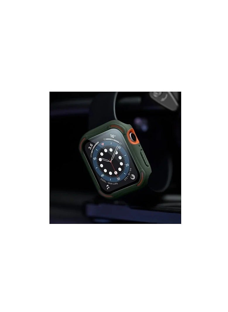 نيلكين غطاء Nillkin CrashBumper لساعة Apple Watch سيريز 4/5/6/SE (مقاسات 41مم/44مم/45مم) – أخضر برتقالي - Image 2