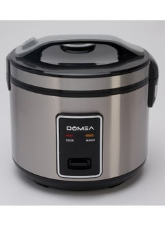 DOMEA Electric Rice Cooker, 1.8 Litre Capacity, Non-Stick Removable Pot & Steamer Basket, Keep Warm Function, For Cooking Rice, Vegetables, Soups, Stew, Porridge, Stainless Steel, 700W Power  - Image 2