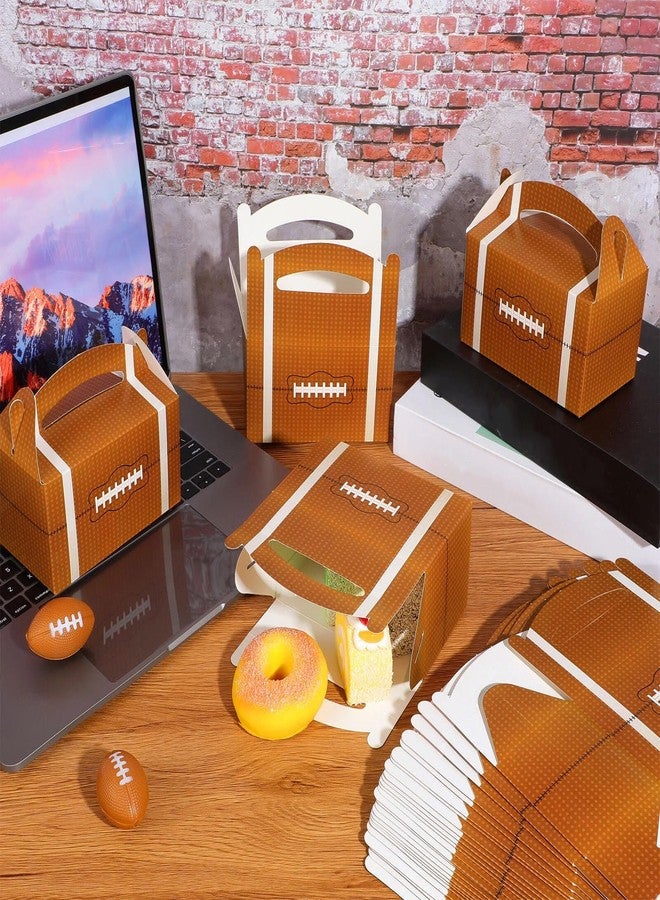 Zhehao 42 Pcs Football Treat Boxes Football Goodie Bags with Handle Sports Theme Party Favors Gift Box Snack Candy Bag for Summer Birthday Sports Baby Shower Party Supplies - Image 2