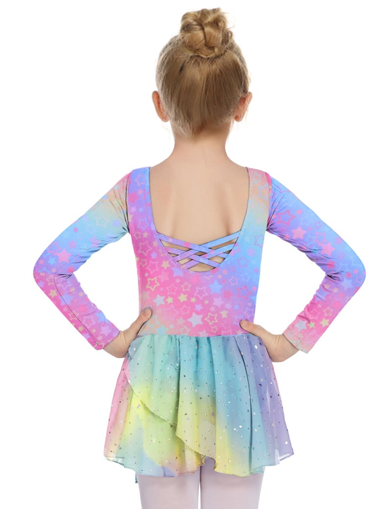 Arshiner Kids Girls Classic Long Sleeve Leotard Dance Ballet Dress - Image 1