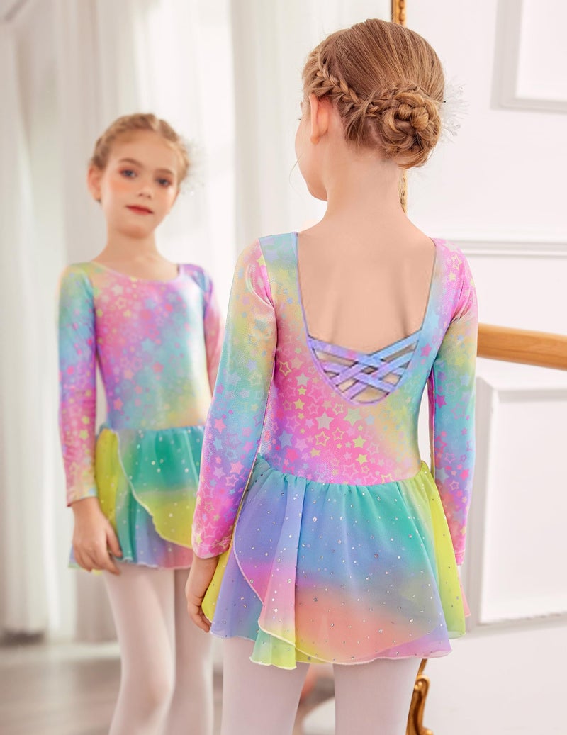 Arshiner Kids Girls Classic Long Sleeve Leotard Dance Ballet Dress - Image 2